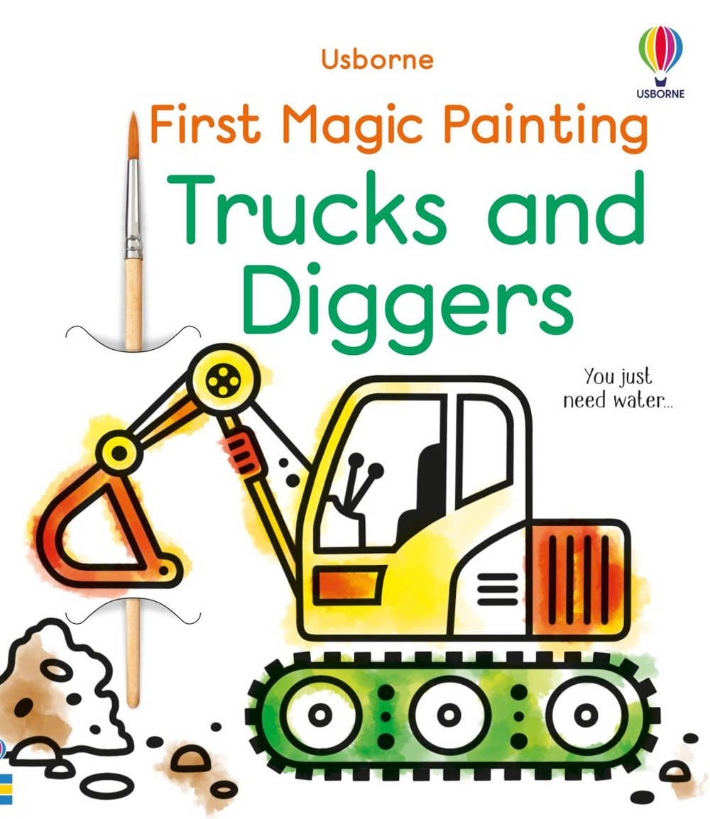 First magic painting trucks and diggers