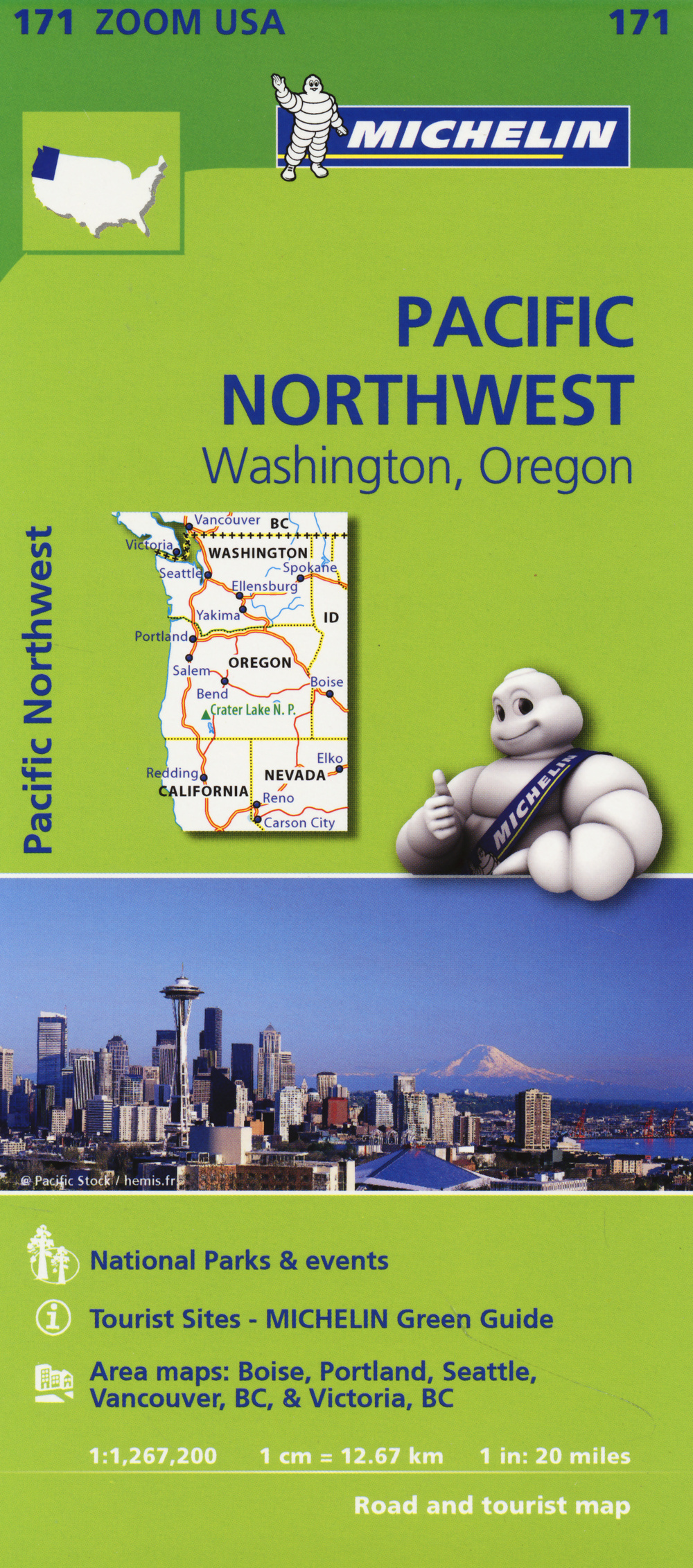 Pacific Northwest. Washington, Oregon 1:1.267.200