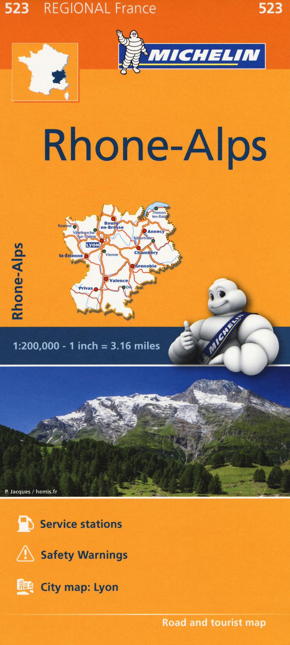 Rhône, Alpes-Rhone, Alps 1:200.000