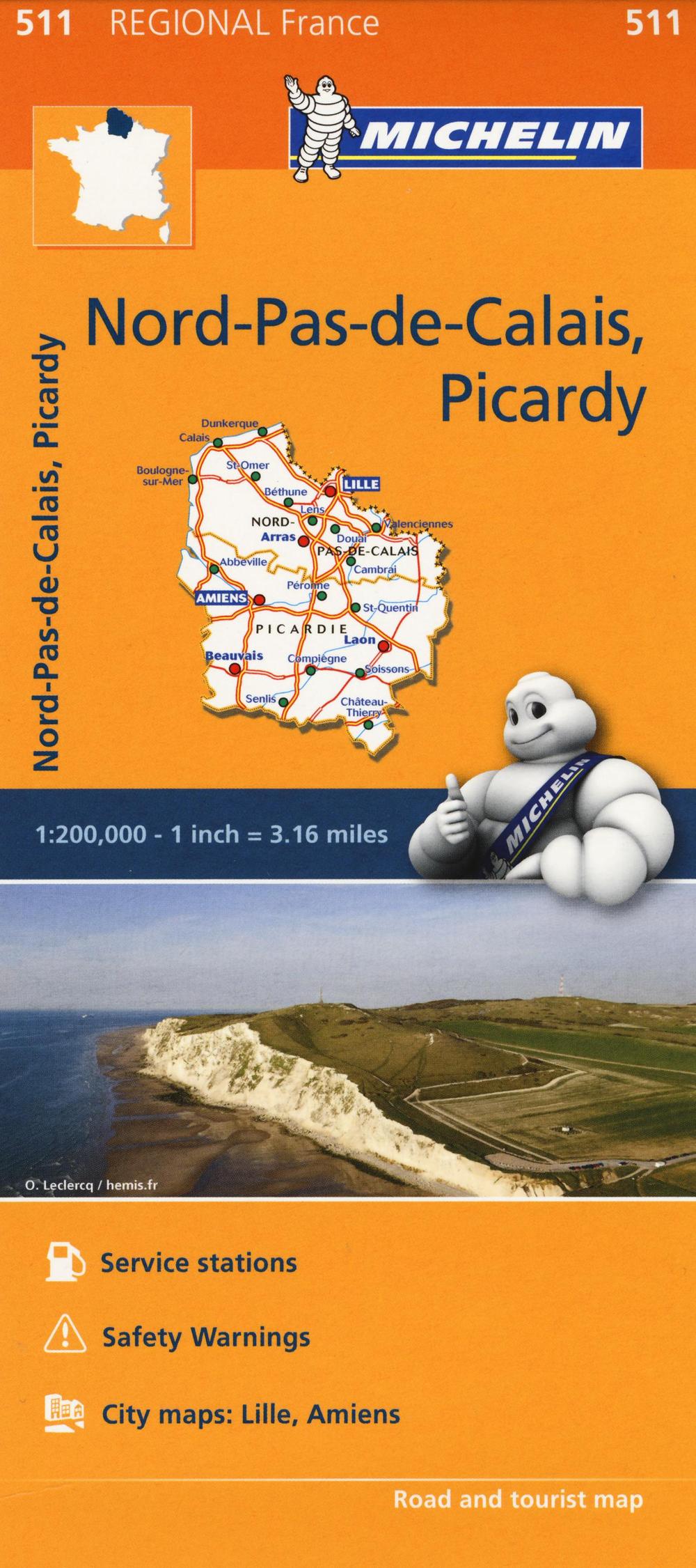 Nord, Pas-de-Calais, Picardy-Nord, Pas-de-Calais, Picardie 1:200.000