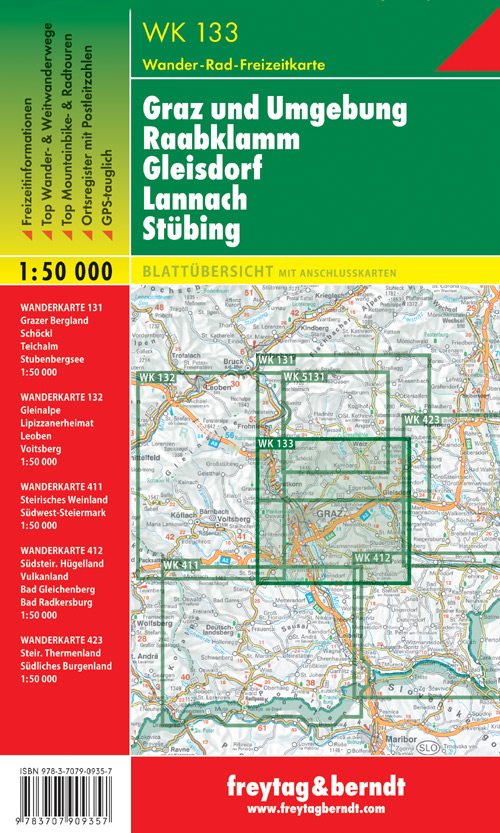 Graz and Surroundings Raabklamm Gleisdorf Lannach Stübing 1:50.000