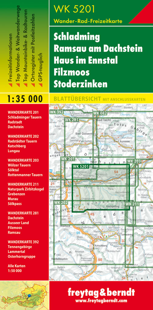 Schladming Ramsau am Dachstein Haus im Ennstal Filzmoos Stoderzinken 1:35.000