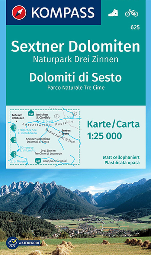 Carta escursionistica n. 625. Dolomiti di Sesto-Sextner Dolomiten 1.25:000. Ediz. bilingue