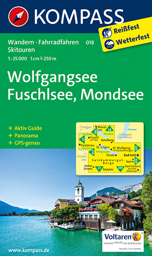 Carta escursionistica n. 018. Wolfgangsee, Fuschlsee, Mondsee 1:25 000