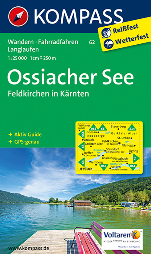 Carta escursionistica n. 62. Ossiacher See, Feldkirchen in Kärnten 1:25.000