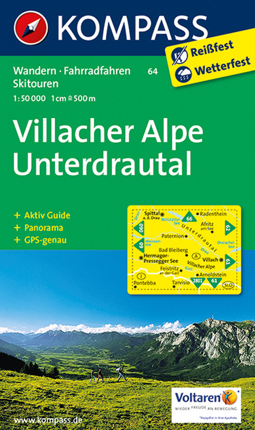 Carta escursionistica n. 64. Villacher Alpe, Unterdrautal 1:50.000