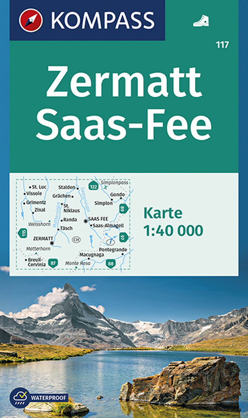 Carta escursionistica n. 117. Zermatt, Saas Fee 1:40.000