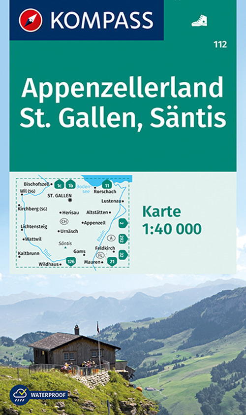 Carta escursionistica n. 112. Appenzellerland, St. Gallen, Säntis 1:40.000