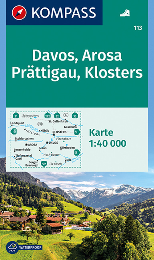 Carta escursionistica n. 113. Davos, Arosa, Prättigau, Klosters 1:40.000