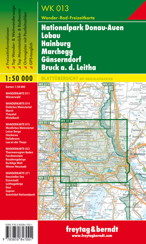 Nationalpark Donau-Auen, Lobau, Hainburg, Marchegg, Gänserndorf, a.d. Leitha 1:50.000