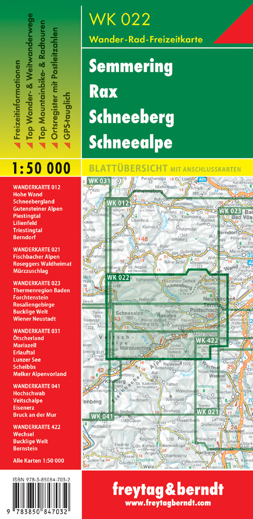 Semmering, Rax, Schneeberg, Schneealpe 1:50.000