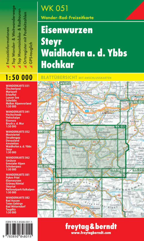 Eisenwurzen, Steyr, Waidhofen a.d. Ybbs, Hochkar 1:50.000