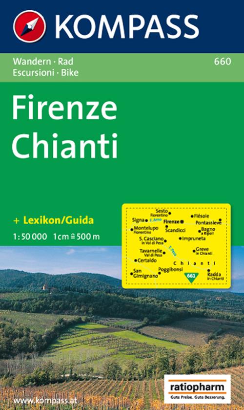 Carta escursionistica n. 660. Toscana, Umbria, Abruzzi. Firenze, Chianti 1:50.000