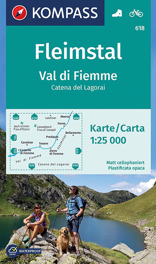 Carta escursionistica n. 618. Val di Fiemme, Catena del Lagorai 1:25.000