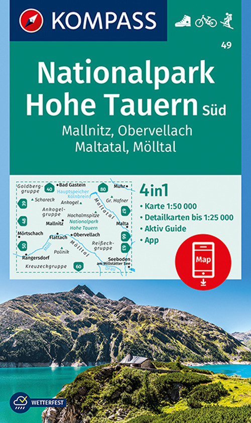 Carta escursionistica n. 49. Nationalpark Hohe Tauern Süd, Mallnitz, Obervellach, Maltatal, Mölltall 1:50.000