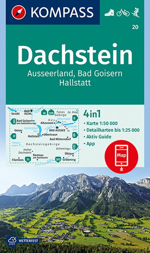 Carta escursionistica n. 20. Dachstein, Ausseerland, Bad Goisern, Hallstatt 1:50.000