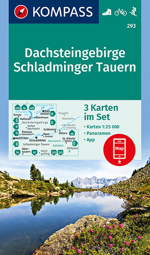 Carta escursionistica n. 293. Dachsteingebirge, Schladminger Tauern 1:25.000 (set di 3 carte)