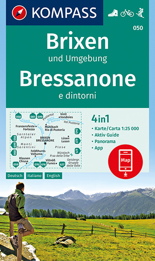 Carta escursionistica n. 050. Bressanone e dintorni 1:25.000. Ediz. italiana, tedesca e inglese