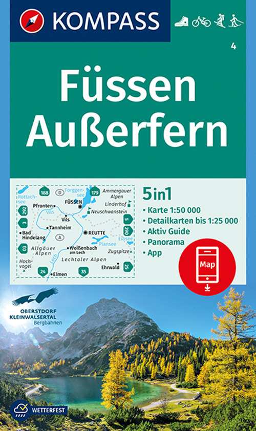 Carta escursionistica n. 4. Füssen, Außerfern 1:50.000