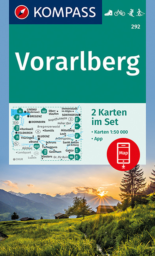 Carta escursionistica n. 292. Vorarlberg 1:50.000 (set di 2 carte)
