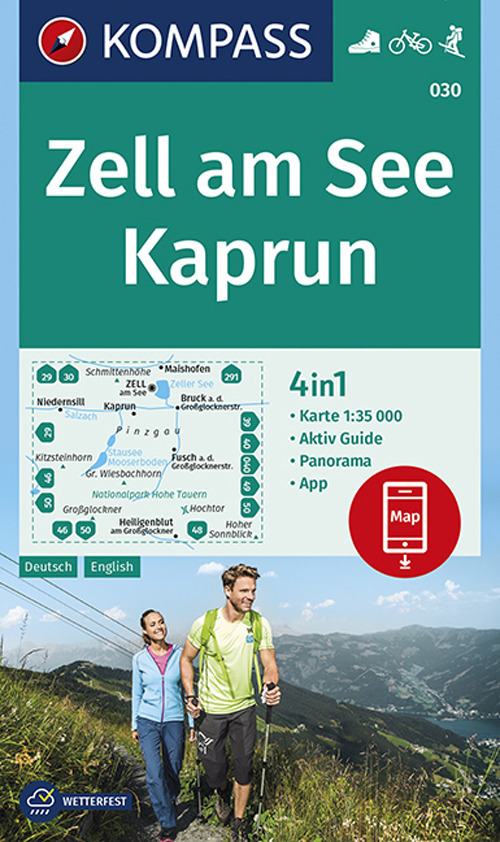 Carta escursionistica n. 030. Zell am See, Kaprun 1:35.000. Ediz. tedesca e inglese
