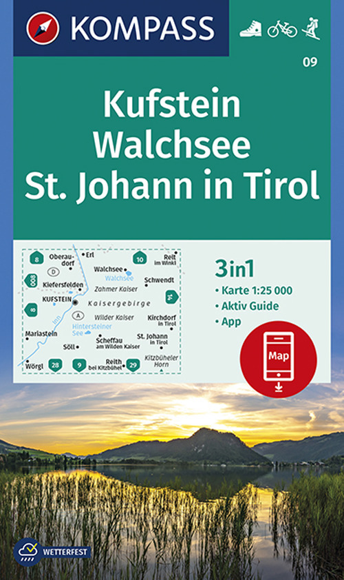 Carta escursionistica n. 09. Kufstein, St. Johann in Tirol 1:25.000