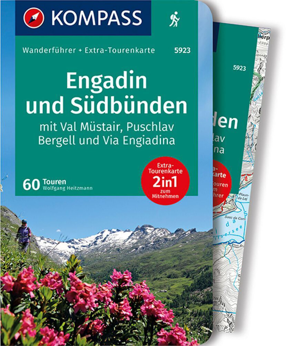 Engadin und Südbünden mit Val Müstair, Puschlav Bergell und Via Engiadina. Con cartina escursionistica