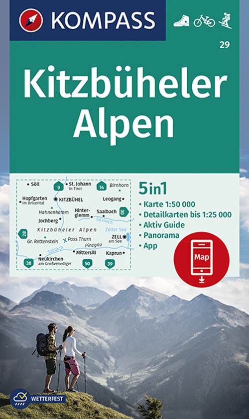 Carta escursionistica n. 29. Kitzbüheler Alpen 1:50.000