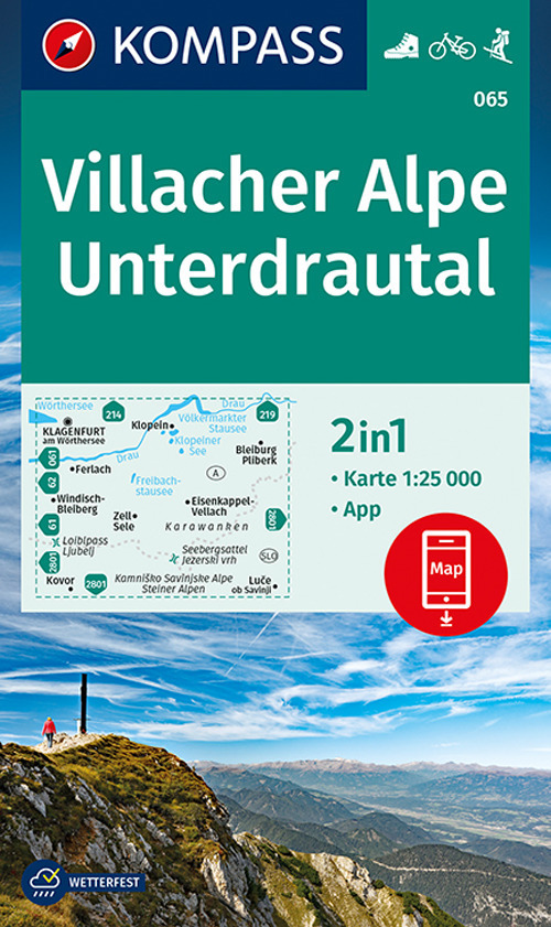Carta escursionistica n. 065. Villacher Alpe, Unterdrautal 1:25.000