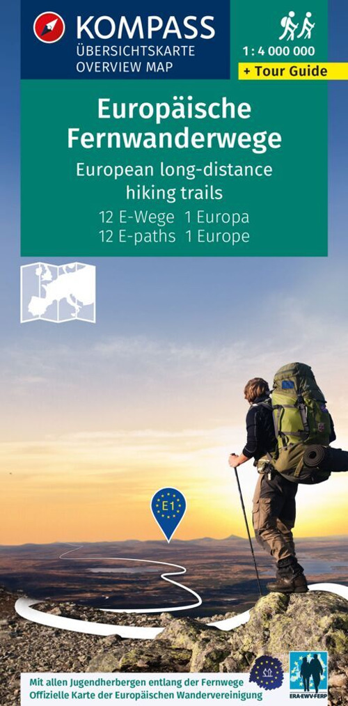 Carta escursionistica n. 2562. Europäische Fernwanderwege, 12 E-Wege. Ediz. bilingue