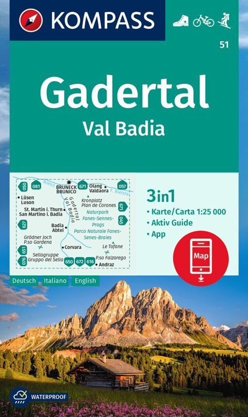 Carta escursionistica n. 51. Val Badia. Ediz. multilingue