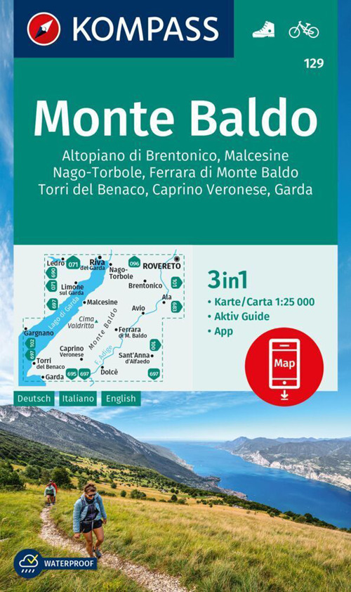 Cartina escursionistica n. 129. Monte Baldo. Con App