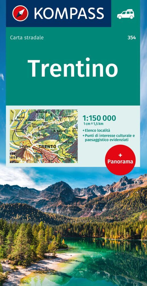 Carta stradale n. 354. Trentino. Ediz. multilingue