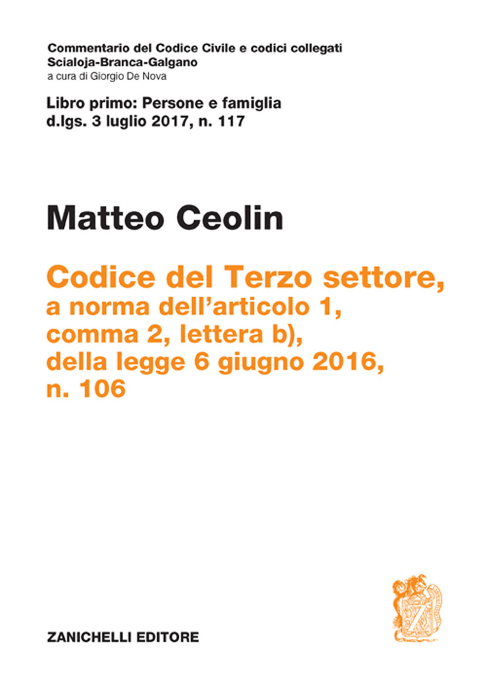 Codice del Terzo settore. a norma dell'articolo 1, comma 2, lettera b), della legge 6 giugno 2016, n. 106