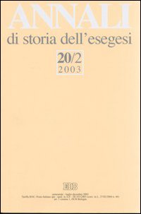 Annali di storia dell'esegesi (2003). Vol. 20/2