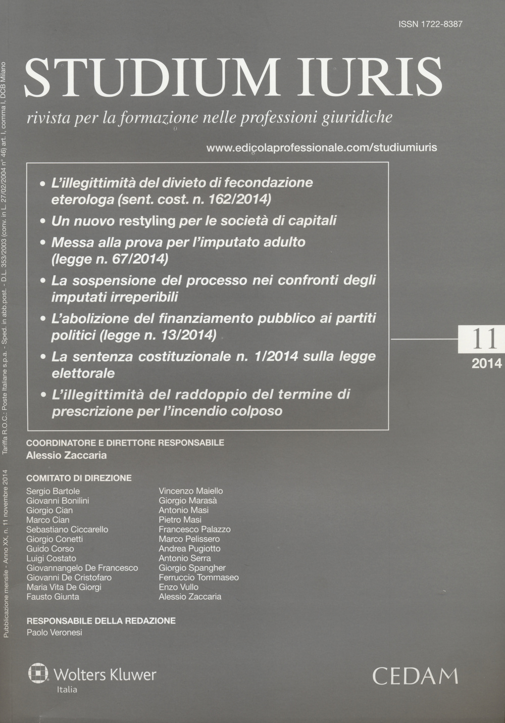 Studium iuris. Rivista per la formazione nelle professioni giuridiche (2014). Vol. 11