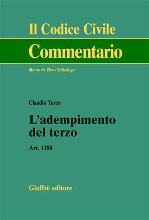 L'adempimento del terzo. Art. 1180