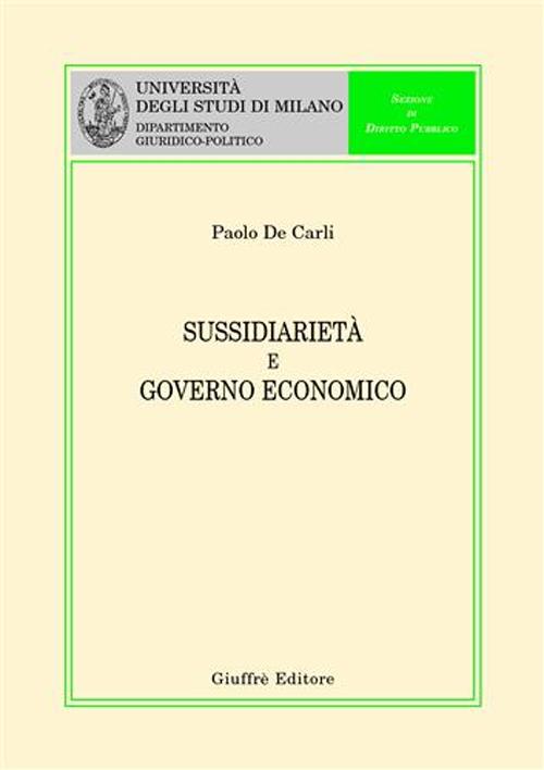 Sussidiarietà e governo economico