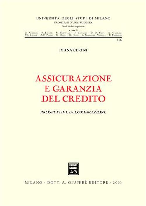 Assicurazione e garanzia del credito. Prospettive di comparazione