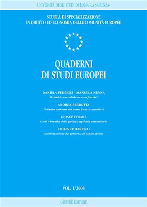 Quaderni di studi europei (2004). Vol. 1