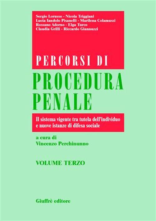 Percorsi di procedura penale. Vol. 3: Il sistema vigente tra tutela dell'individuo e nuove istanze di difesa sociale