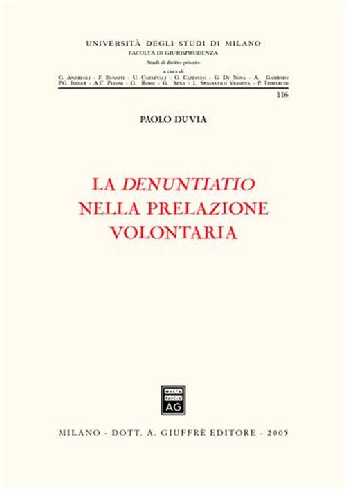 La denuntiatio nella prelazione volontaria