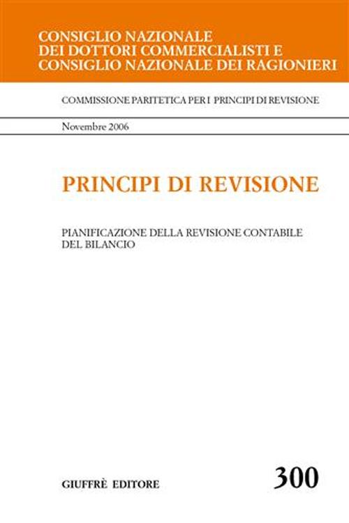 Principi di revisione. Documento 300. Pianificazione della revisione contabile del bilancio