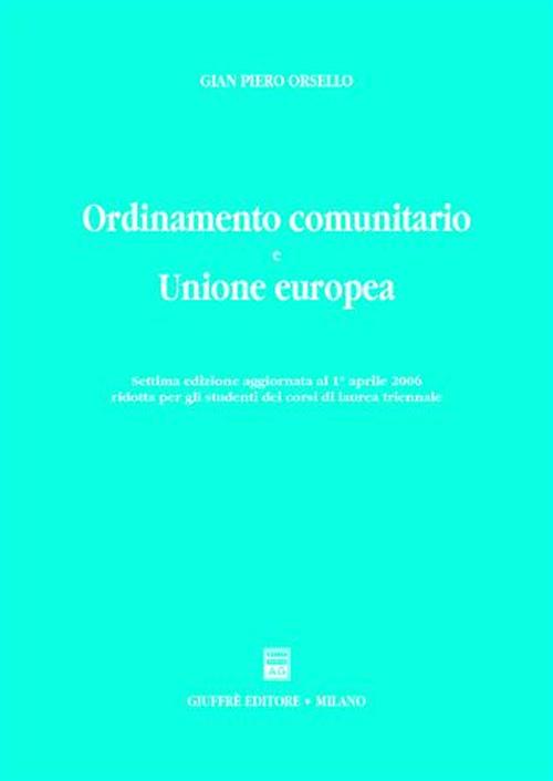 Ordinamento comunitario e Unione Europea