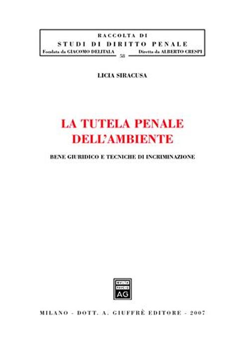 La tutela penale dell'ambiente. Bene giuridico e tecniche di incriminazione