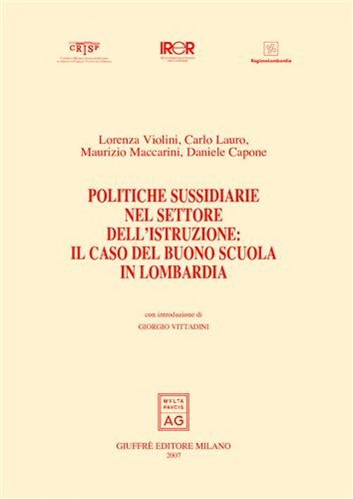 Politiche sussidiarie nel settore dell'istruzione: il caso del buono scuola in Lombardia