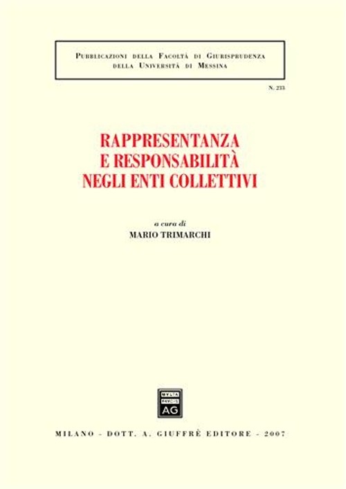 Rappresentanza e responsabilità negli enti collettivi. Atti del Convegno (Messina, 29-30 settembre 2006)