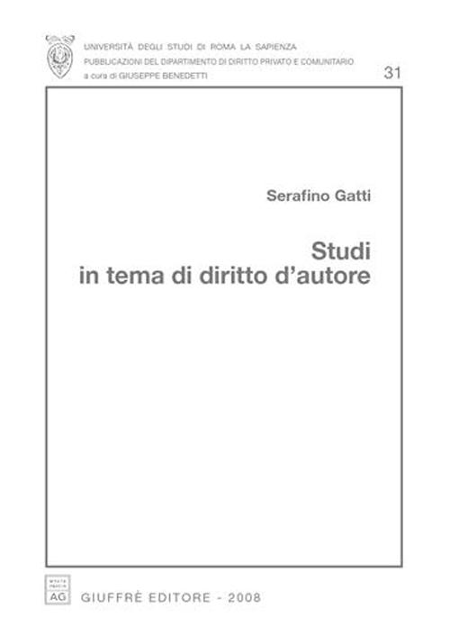 Studi in tema di diritto d'autore