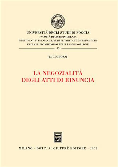 La negozialità degli atti di rinuncia