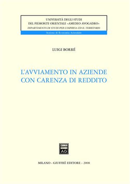 L'avviamento in aziende con carenza di reddito